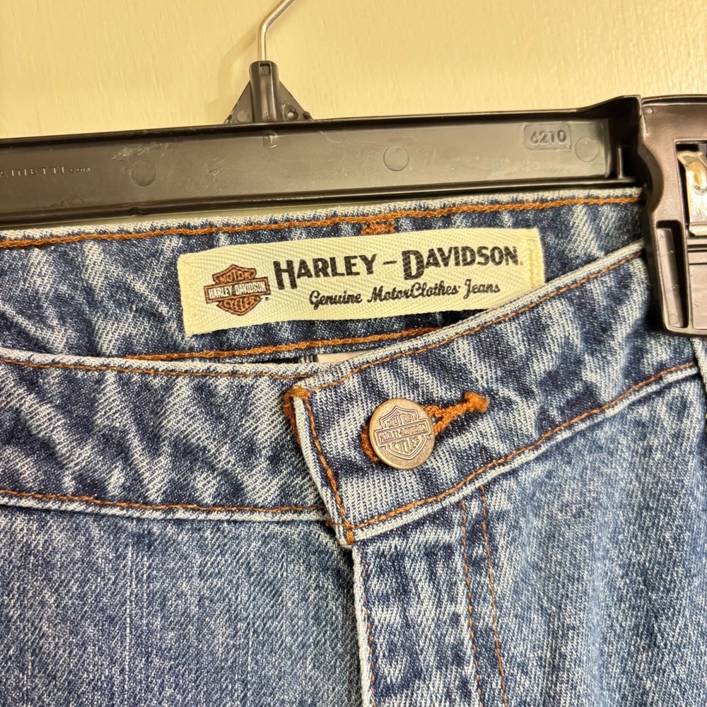 Harley-Davidson Womens Petite 10 Boot Cut Jeans Medium Wash Denim‎ Biker NWT - Picture 4 of 12